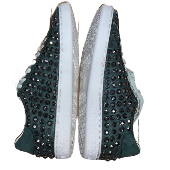 Bibi Lou Women’s Green Suede Studded Sneakers Size 38 - Picture 3 of 7